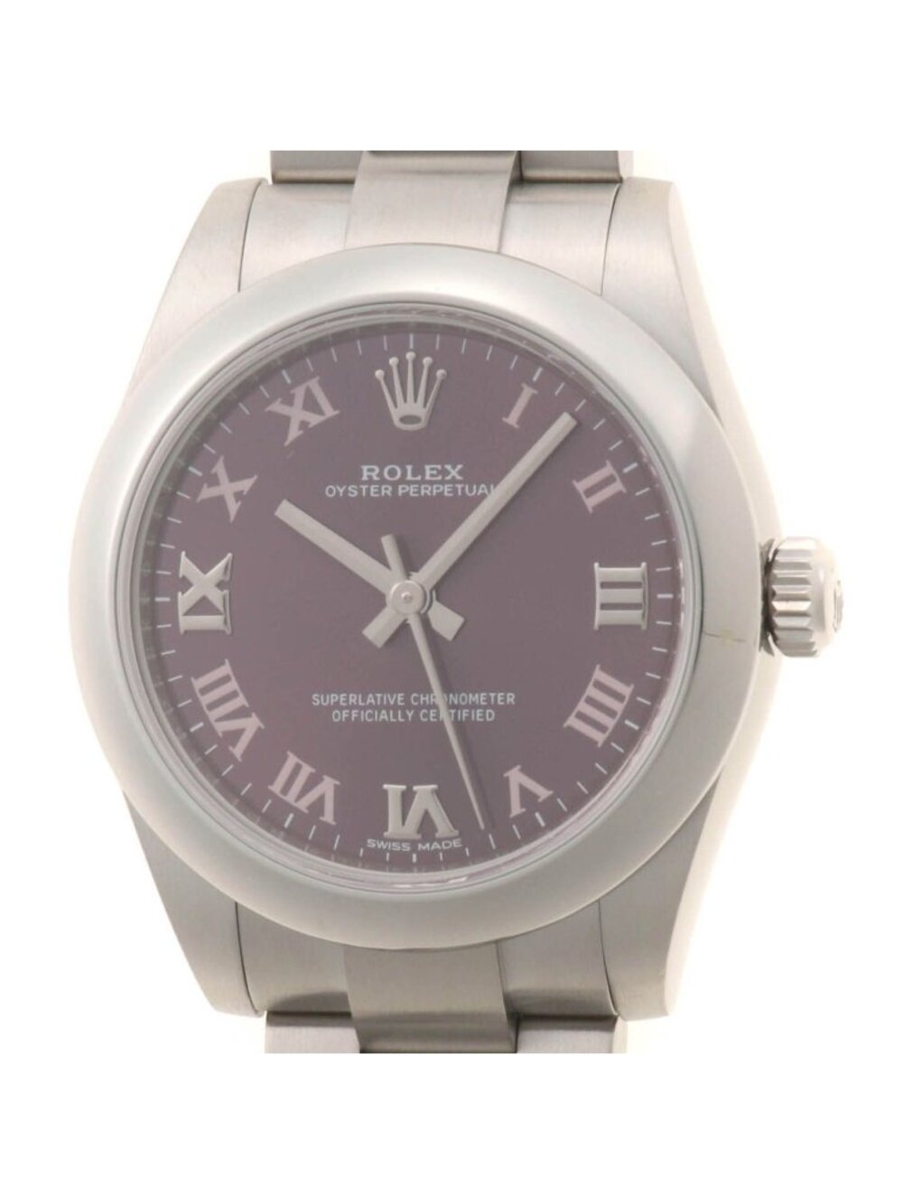 Rolex Oyster Perpetual Watch Stainless Steel Red Gray Dial Automatic